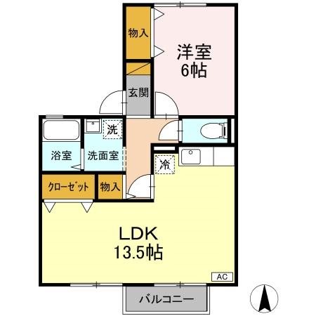 グリーンシャトルＢ 201号室 間取り