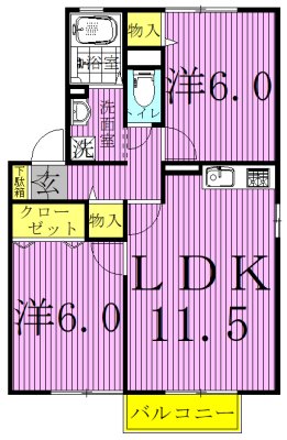 クレセントⅠ 101号室 間取り