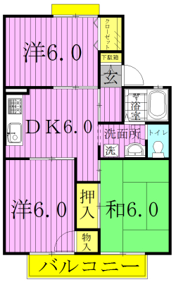 パールハイツ海老原28 203号室 間取り
