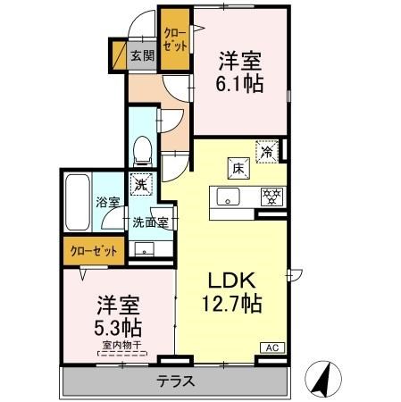 ソレイユⅡ 101号室 間取り