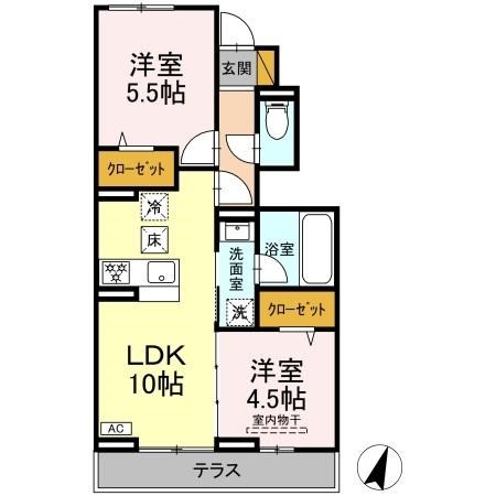 ソレイユⅡ 102号室 間取り