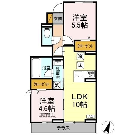 ソレイユⅡ 103号室 間取り
