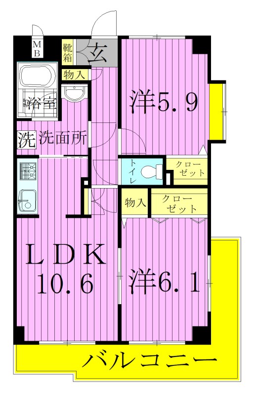 入谷サンアイガーデン二番館  間取り図