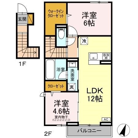 ソレイユⅡ 203号室 間取り