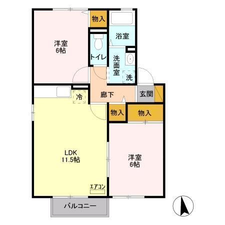 神取コーポ　A棟 間取り図