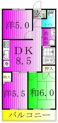 平和マンション 106号室 間取り