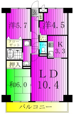 ドムール元山 204号室 間取り