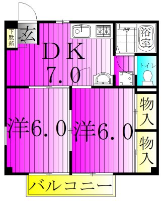 クラブハピネス 202号室 間取り