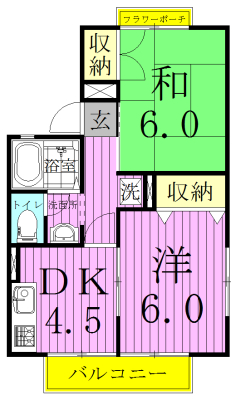 セジュール川間　Ａ 203号室 間取り