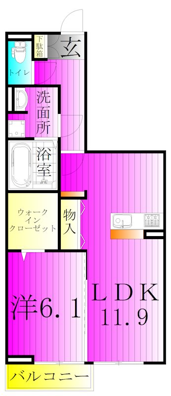フェリーチェおおたかの森Ⅱ 207号室 間取り