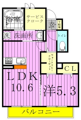 エテルナ（鎌ヶ谷） 105号室 間取り