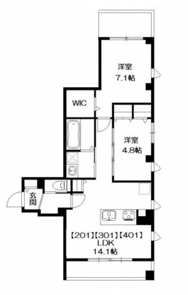 フェリシア　おおたかの森 201号室 間取り