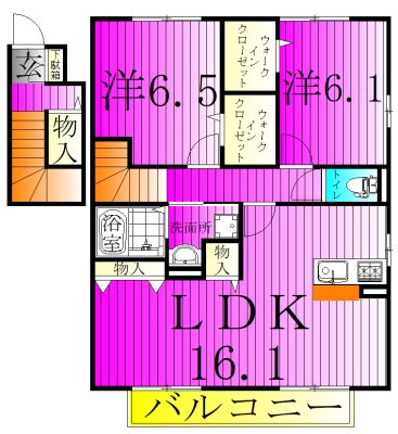 サントビーサウスヒル　Ｂ 201号室 間取り