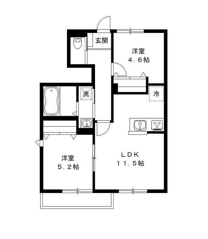 メゾン　ド　パルフェ　Ｂ棟 103号室 間取り