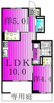 エターナルプレイス 103号室 間取り