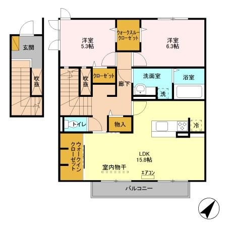 WITおおたかの森 202号室 間取り