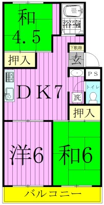 エスプヮール松戸 502号室 間取り