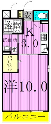 アムールボヌール 201号室 間取り