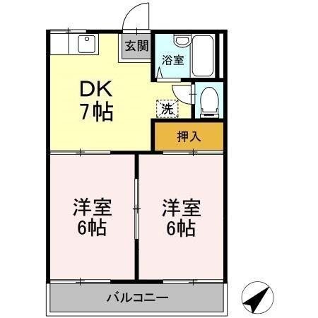 東宮前ハイツ 202号室 間取り