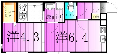 クリエ　ボヌール 間取り図