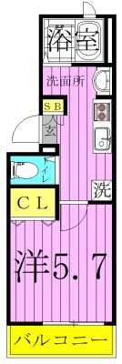 エアカーサ梅島 間取り図