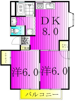 サンロイヤルカナイ 206号室 間取り