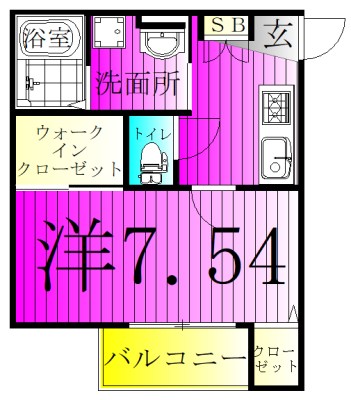 MQuarto柏Ⅱ 107号室 間取り