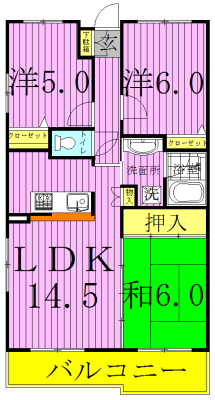 キャピタルステート 703号室 間取り