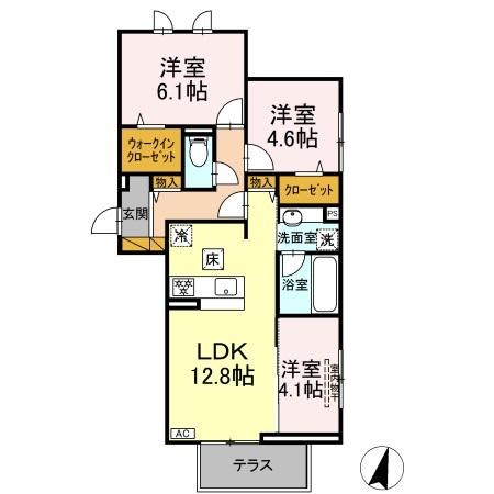 スペランツァ・ドゥエ 201号室 間取り