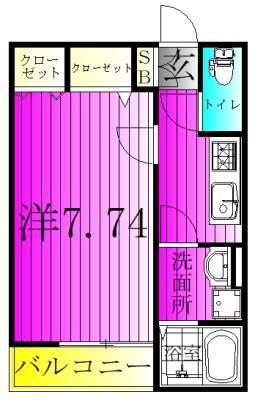 MQuarto柏Ⅱ 206号室 間取り