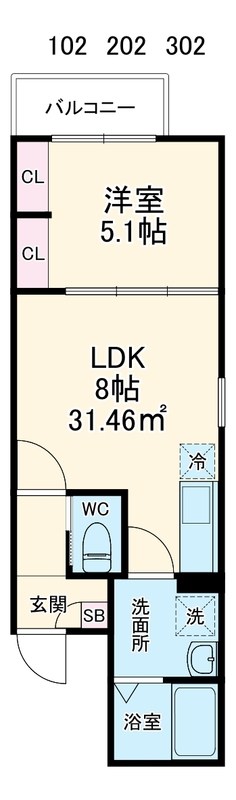 GRADUS新柏 102号室 間取り