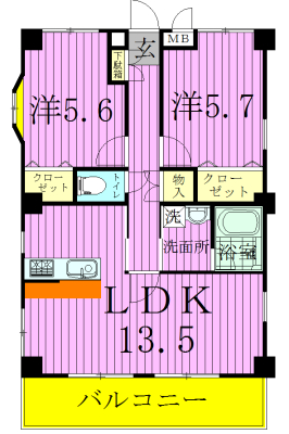 システムマンション北柏 202号室 間取り