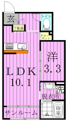 エミネンスC 105号室 間取り