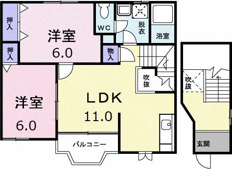 ムーンリバーヒルズＢ 203号室 間取り