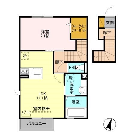 エスポワールⅢ 205号室 間取り