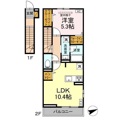 East　Cote 201号室 間取り