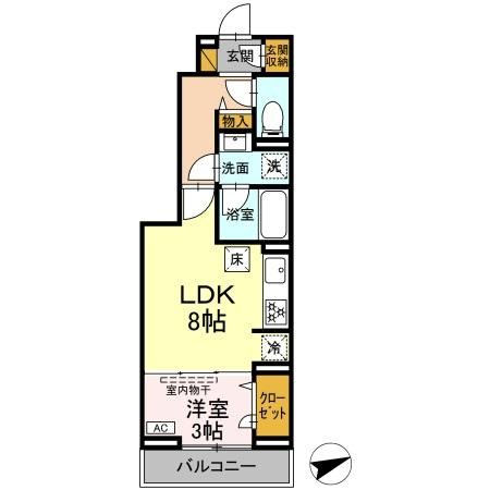 East　Cote 103号室 間取り