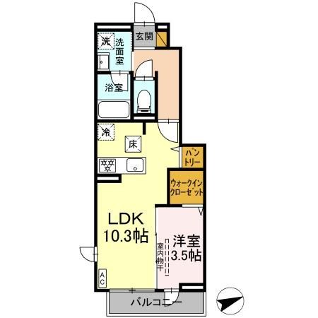 East　Cote 105号室 間取り