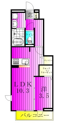 East　Cote 105号室 間取り