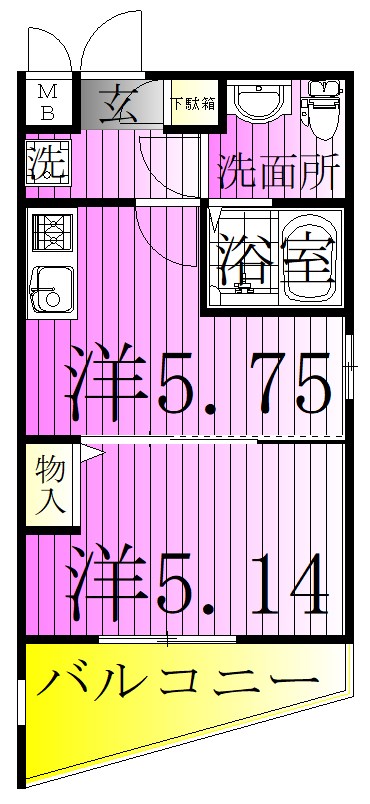 ペアパレス六町1号館 間取り図