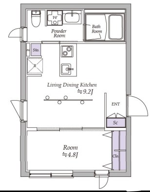 アトリオフラッツ北千住サウス 間取り図