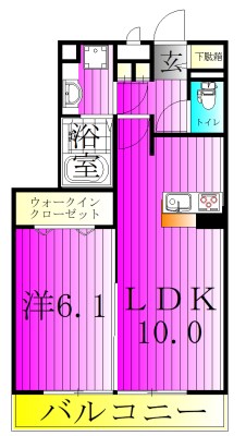 ハピネス　ストーム  103号室 間取り