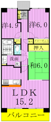 白井ロジュマン 1121号室 間取り