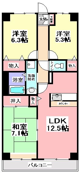 セザン白山 405号室 間取り