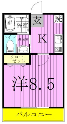 ルミエール 103号室 間取り