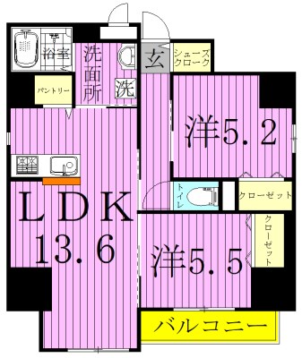ラフィネ　柏 701号室 間取り