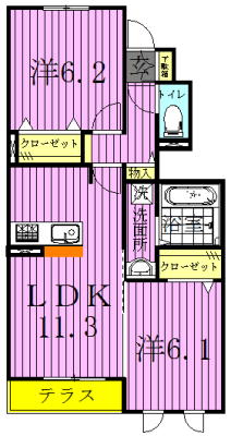 クレールフラッツ天王台 101号室 間取り