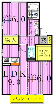 トレグラース　B棟 205号室 間取り