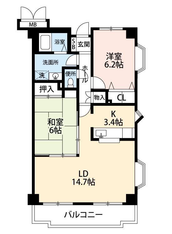 大新ヒルズ 401号室 間取り
