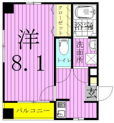 アンプルール　フェールカノン 303号室 間取り